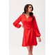 Rochie rosie din satin scurta cu maneca lunga Labonita Rochie rosie din satin scurta cu maneca lunga Labonita 2 - dyandra.ro