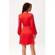 Rochie rosie din satin scurta cu maneca lunga Labonita Rochie rosie din satin scurta cu maneca lunga Labonita 3 - dyandra.ro