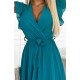 Rochie scurta plisata din chiffon bleu Soysen 7 - dyandra.ro