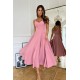 Rochie midi roz pudra vaporoasa cu umerii goi Fabiola Rochie midi roz pudra vaporoasa cu umerii goi Fabiola 2 - dyandra.ro