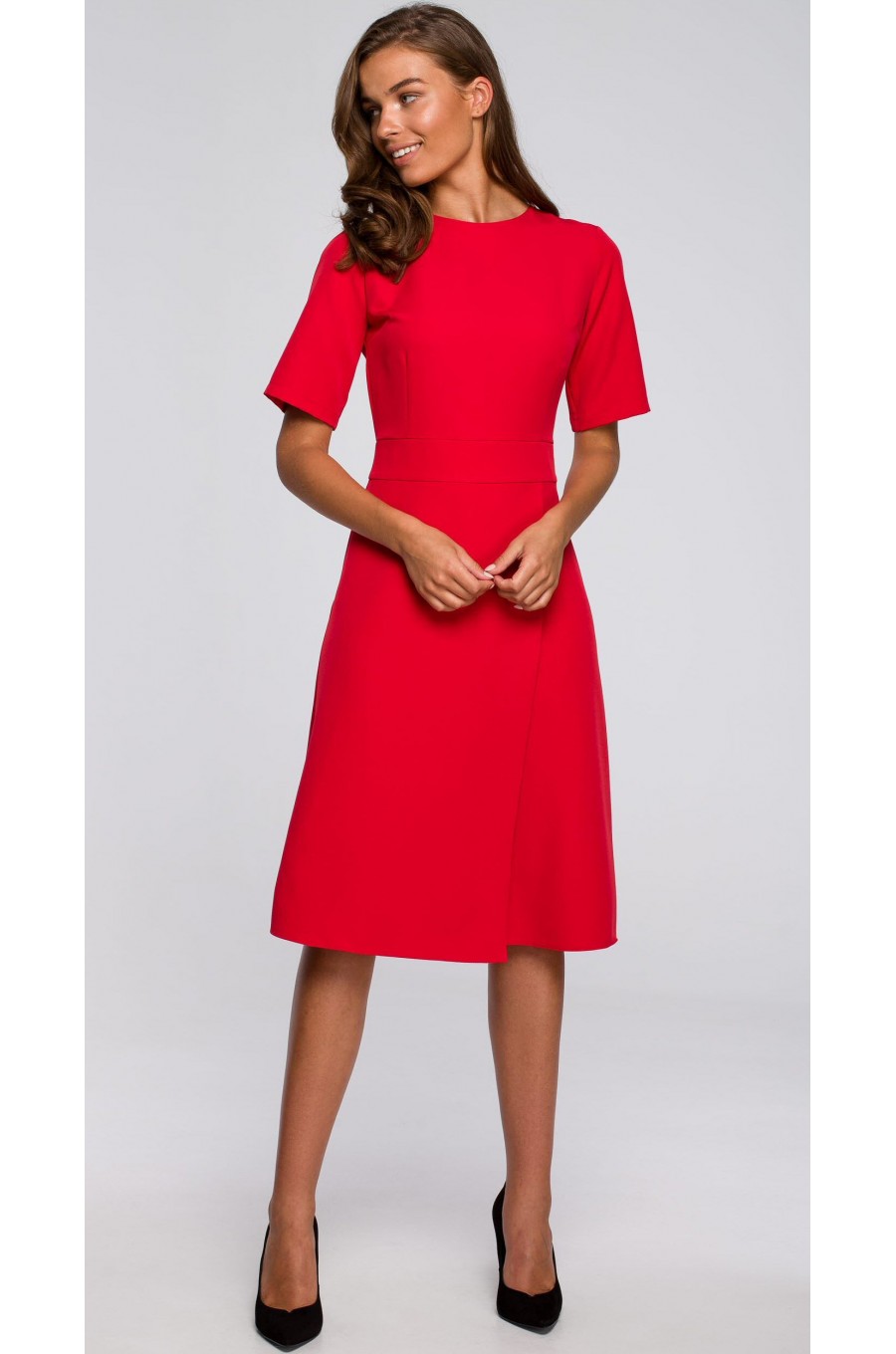 Rochie rosie midi croi A Hullya Rochie rosie midi croi A Hullya 1 - dyandra.ro