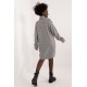 Rochie midi tricotata gri din acril cu guler inalt Dyone Rochie midi tricotata gri din acril cu guler inalt Dyone 3 - dyandra.ro