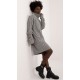 Rochie midi tricotata gri din acril cu guler inalt Dyone Rochie midi tricotata gri din acril cu guler inalt Dyone 4 - dyandra.ro