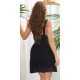 Rochie scurta neagra plisata cu bust tip corset Valerianny 3 - dyandra.ro