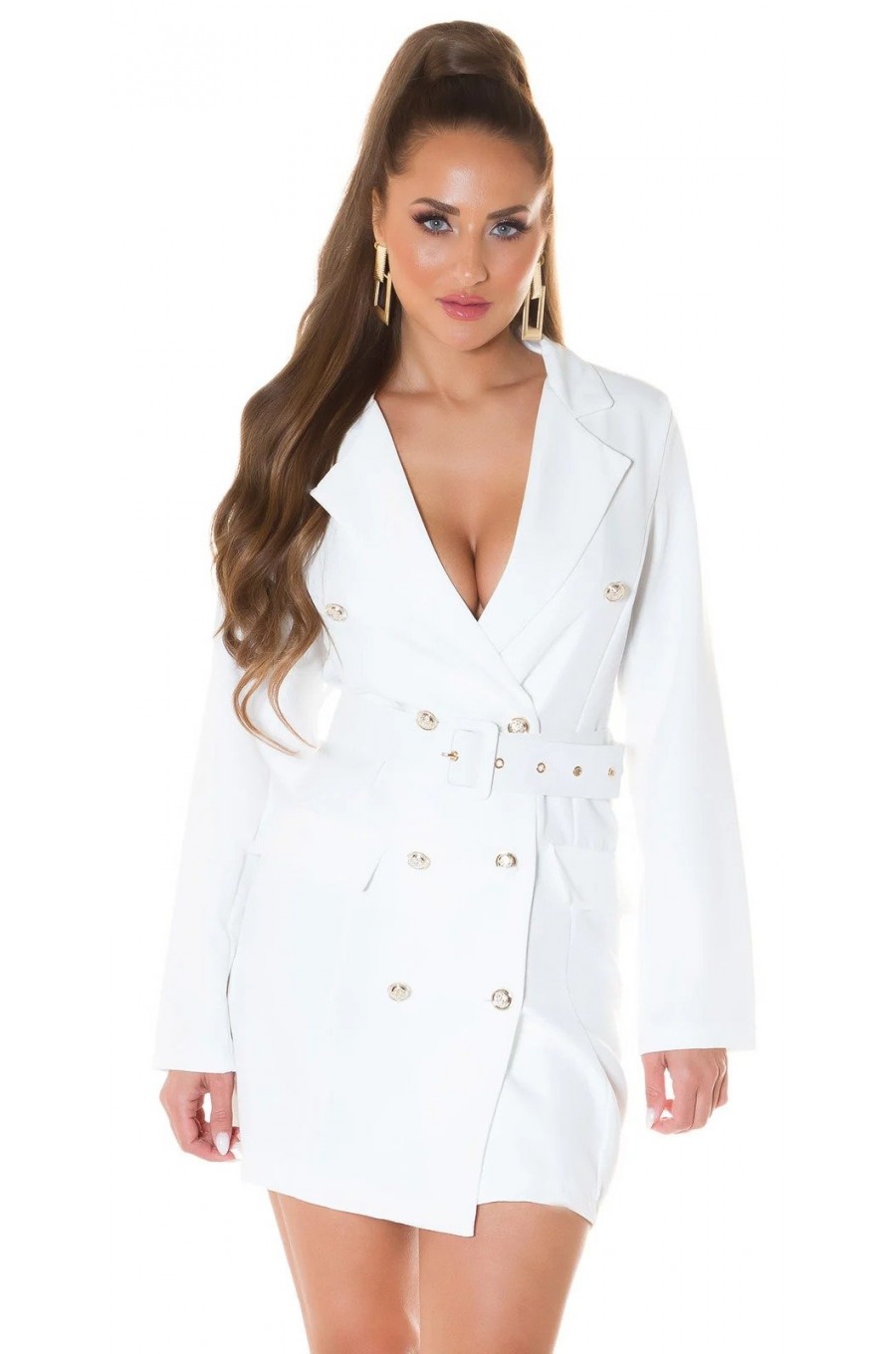 Rochie scurta alba tip sacou Eliza Rochie scurta alba tip sacou Eliza 6 - dyandra.ro