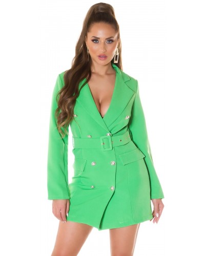 Rochie office scurta tip sacou verde Eliza - dyandra.ro