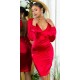 Rochie midi rosie mulata din satin cu maneca lunga Luissa Rochie midi rosie mulata din satin cu maneca lunga Luissa 3 - dyandra.ro