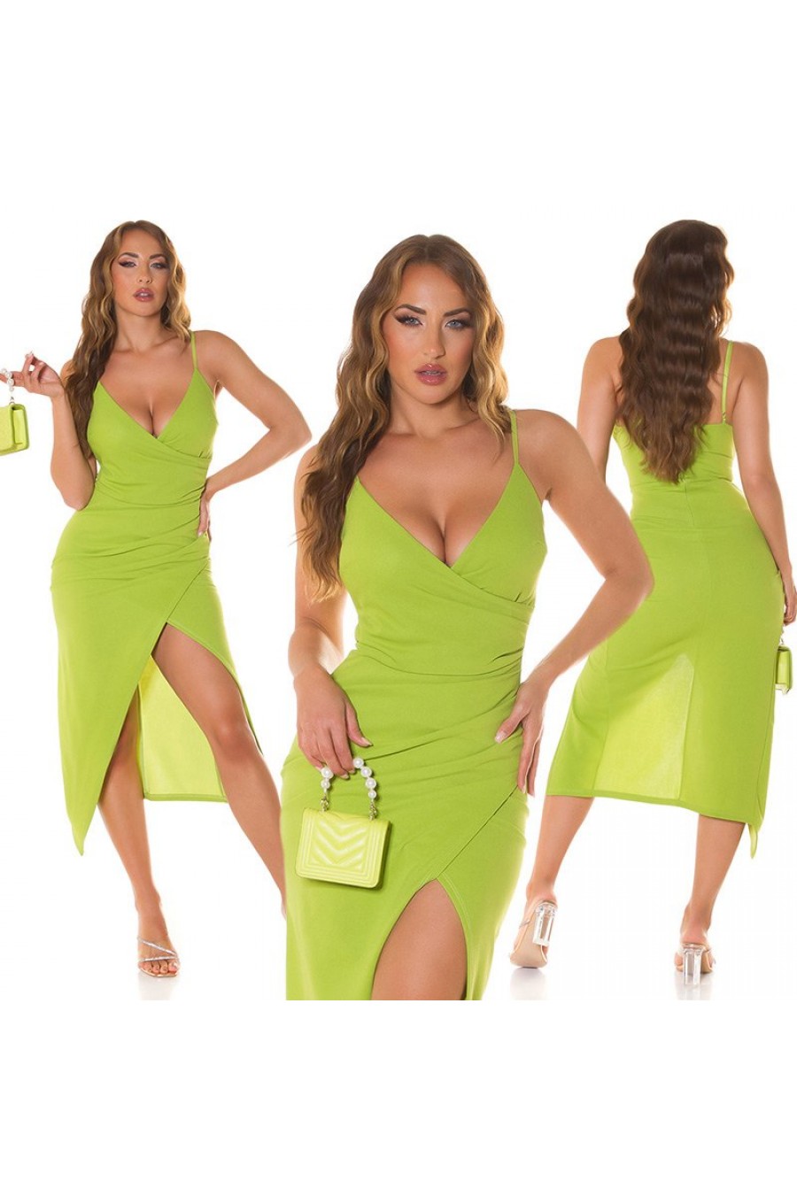 Rochie midi, verde light, petrecuta, Quelianne Rochie midi, verde light, petrecuta, Quelianne 8 - dyandra.ro
