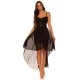 Rochie scurta neagra vaporoasa cu trena Marlyn Rochie scurta neagra vaporoasa cu trena Marlyn 2 - dyandra.ro