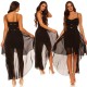 Rochie scurta neagra vaporoasa cu trena Marlyn Rochie scurta neagra vaporoasa cu trena Marlyn 5 - dyandra.ro