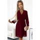 Rochie scurta din chiffon burgundy plisata vaporoasa Lisa Rochie scurta din chiffon burgundy plisata vaporoasa Lisa 2 - dyandra.ro