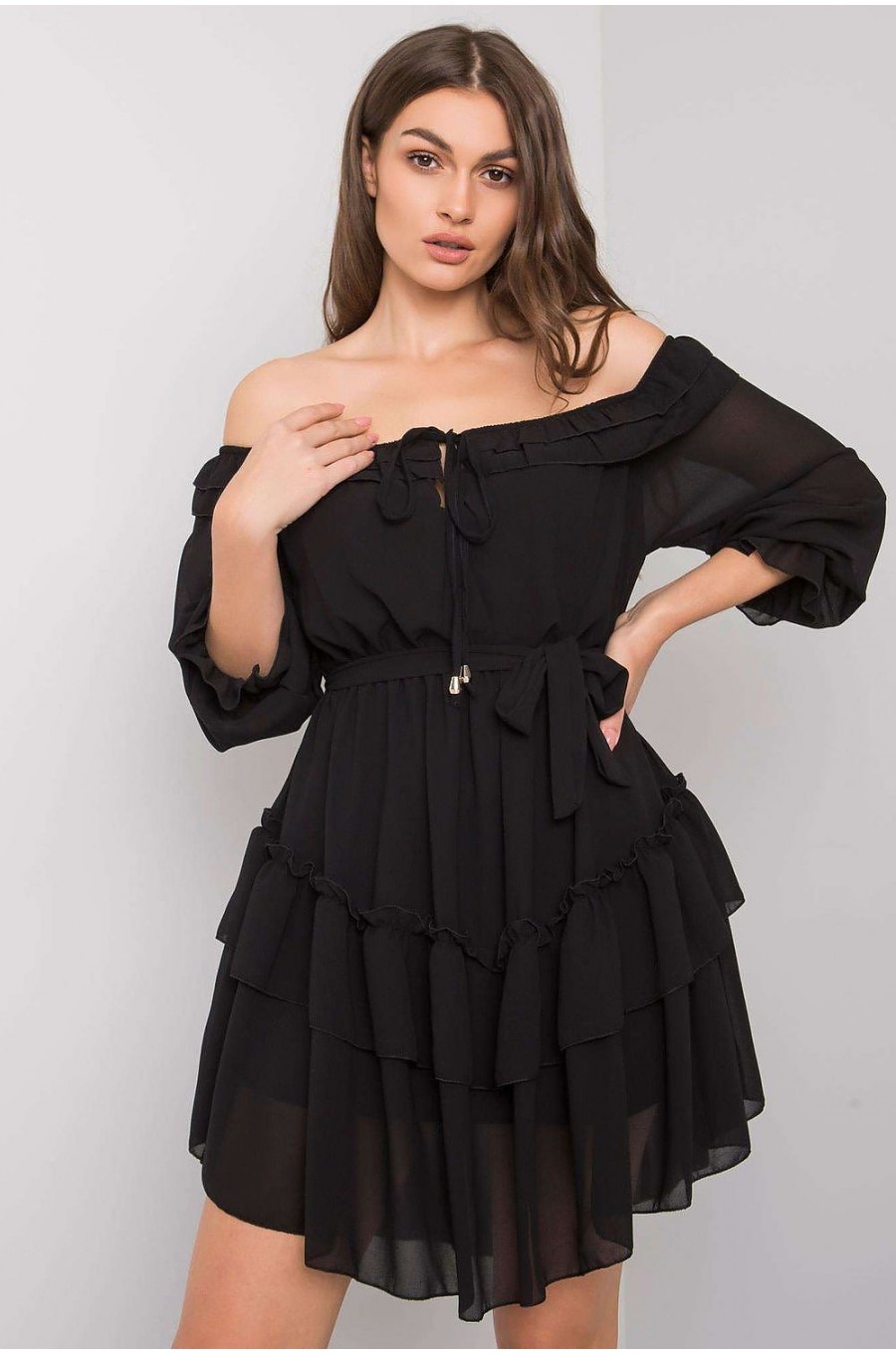 Rochie baby doll neagra cu volane vaporoasa Demyra1 Rochie baby doll neagra cu volane vaporoasa Demyra1 1 - dyandra.ro