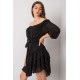 Rochie baby doll neagra cu volane vaporoasa Demyra1 Rochie baby doll neagra cu volane vaporoasa Demyra1 4 - dyandra.ro