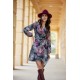 Rochie boho scurta bleumarin cu petrecuta cu maneca lunga CassieR Rochie boho scurta bleumarin cu petrecuta cu maneca lunga CassieR 2 - dyandra.ro