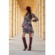 Rochie boho scurta bleumarin cu petrecuta cu maneca lunga CassieR Rochie boho scurta bleumarin cu petrecuta cu maneca lunga CassieR 3 - dyandra.ro