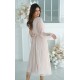 Rochie cununie civila midi, din tul cu glitter, bej, evazata, cu maneca lunga, Petra Rochie cununie civila midi, din tul cu glitter, bej, evazata, cu maneca lunga, Petra 3 - dyandra.ro