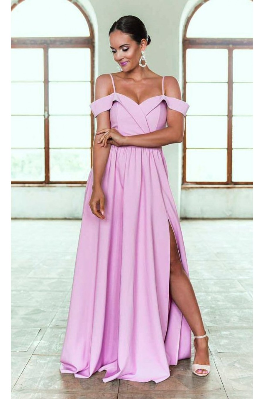 Rochie de ocazie eleganta lunga lila lavanda Kosmina 1 - dyandra.ro