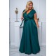 Rochie marime mare eleganta, lunga, verde, din brocard, petrecuta, NataliaB Rochie marime mare eleganta, lunga, verde, din brocard, petrecuta, NataliaB 2 - dyandra.ro