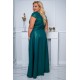 Rochie marime mare eleganta, lunga, verde, din brocard, petrecuta, NataliaB Rochie marime mare eleganta, lunga, verde, din brocard, petrecuta, NataliaB 3 - dyandra.ro