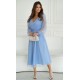 Rochie eleganta midi, din tul cu glitter, bleu, evazata, cu maneca lunga, Petra Rochie eleganta midi, din tul cu glitter, bleu, evazata, cu maneca lunga, Petra 2 - dyandra.ro
