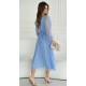 Rochie eleganta midi, din tul cu glitter, bleu, evazata, cu maneca lunga, Petra Rochie eleganta midi, din tul cu glitter, bleu, evazata, cu maneca lunga, Petra 3 - dyandra.ro