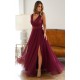 Rochie lunga din tulle si vascoza burgundy, vaporoasa, Andreea Rochie lunga din tulle si vascoza burgundy, vaporoasa, Andreea 2 - dyandra.ro