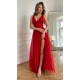 Rochie lunga rosie vaporoasa din tulle si vascoza Andreea Rochie lunga rosie vaporoasa din tulle si vascoza Andreea 2 - dyandra.ro
