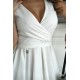 Rochie cununie civila scurta, alba, din brocard, babydoll, petrecuta, Andressa  5 - dyandra.ro