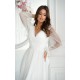 Rochie cununie civila midi, din tul cu glitter, alba, evazata, cu maneca lunga, Petra Rochie cununie civila midi, din tul cu glitter, alba, evazata, cu maneca lunga, Petra 4 - dyandra.ro