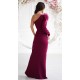 Rochie de nunta eleganta burgundy cu floare pe umar cu maneca lunga Charming Rochie de nunta eleganta burgundy cu floare pe umar cu maneca lunga Charming 3 - dyandra.ro