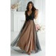 Rochie lunga eleganta din tulle bej cu bulinute cu floare neagra Dyandra Rochie lunga eleganta din tulle bej cu bulinute cu floare neagra Dyandra 2 - dyandra.ro