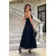 Rochie de ocazie lunga, din tul si dantela, neagra, vaporoasa, Arabela Rochie de ocazie lunga, din tul si dantela, neagra, vaporoasa, Arabela 3 - dyandra.ro