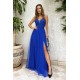 Rochie eleganta lunga albastra din tulle si dantela vaporoasa Isadora 5 - dyandra.ro
