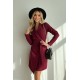 Rochie de zi scurta, burgundy, tip sacou, cu maneca lunga, Liana Rochie de zi scurta, burgundy, tip sacou, cu maneca lunga, Liana 4 - dyandra.ro