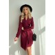 Rochie de zi scurta, burgundy, tip sacou, cu maneca lunga, Liana Rochie de zi scurta, burgundy, tip sacou, cu maneca lunga, Liana 8 - dyandra.ro