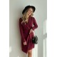 Rochie de zi scurta, burgundy, tip sacou, cu maneca lunga, Liana Rochie de zi scurta, burgundy, tip sacou, cu maneca lunga, Liana 9 - dyandra.ro