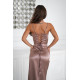 Rochie eleganta lunga din satin bej camel mulata Maya 3 - dyandra.ro