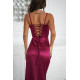 Rochie eleganta lunga din satin burgundy mulata Maya 4 - dyandra.ro