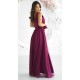 Rochie eleganta lunga din tulle burgundy vaporoasa cu floare decorativa Dyandra 4 - dyandra.ro
