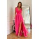 Rochie lunga eleganta roz neon din tulle vaporoasa Andreea Rochie lunga eleganta roz neon din tulle vaporoasa Andreea 2 - dyandra.ro