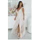 Rochie lunga bej din vascoza Andra Rochie lunga bej din vascoza Andra 2 - dyandra.ro