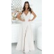 Rochie lunga bej din vascoza Andra Rochie lunga bej din vascoza Andra 6 - dyandra.ro