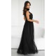 Rochie eleganta lunga neagra vaporoasa din tulle cu floare pe umar Dyandra Rochie eleganta lunga neagra vaporoasa din tulle cu floare pe umar Dyandra 3 - dyandra.ro