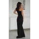 Rochie de ocazie eleganta lunga neagra cu paiete pe bust Extravaganza 3 - dyandra.ro