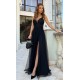 Rochie eleganta lunga neagra din tulle si dantela vaporoasa Isadora Rochie eleganta lunga neagra din tulle si dantela vaporoasa Isadora 2 - dyandra.ro