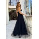 Rochie eleganta lunga neagra din tulle si dantela vaporoasa Isadora Rochie eleganta lunga neagra din tulle si dantela vaporoasa Isadora 3 - dyandra.ro