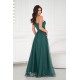 Rochie eleganta lunga verde cu tulle si paiete vaporoasa Louanna Rochie eleganta lunga verde cu tulle si paiete vaporoasa Louanna 3 - dyandra.ro