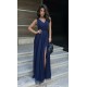 Rochie lunga din tulle si vascoza bleumarin, vaporoasa, Andreea Rochie lunga din tulle si vascoza bleumarin, vaporoasa, Andreea 2 - dyandra.ro