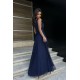 Rochie lunga din tulle si vascoza bleumarin, vaporoasa, Andreea Rochie lunga din tulle si vascoza bleumarin, vaporoasa, Andreea 3 - dyandra.ro