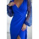 Rochie lunga albastra cu paiete cu maneca lunga petrecuta Deluxe Rochie lunga albastra cu paiete cu maneca lunga petrecuta Deluxe 4 - dyandra.ro